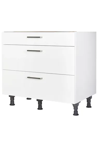 Cuisines Elite Meuble bas pour plaque de cuisson, largeur 90 cm, 1 tiroir, 2 coulissants