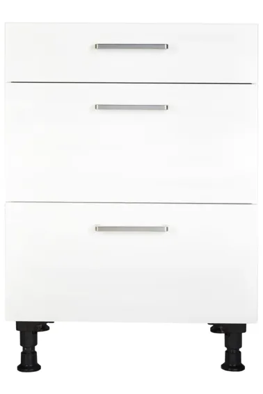 Cuisines Elite Meuble bas casserolier largeur 60 cm, 1 tiroir, 2 coulissants