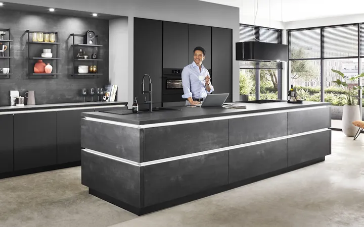 Cuisines Elite Laser, Décor béton noir 0