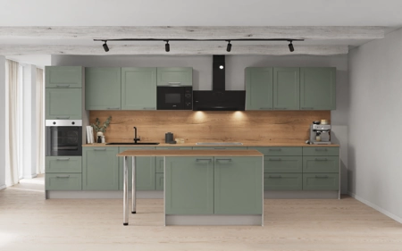 Cuisines Elite Cuisine en îlot 483,4 cm électroménagers inclus planning 1 Roseau Cascada
