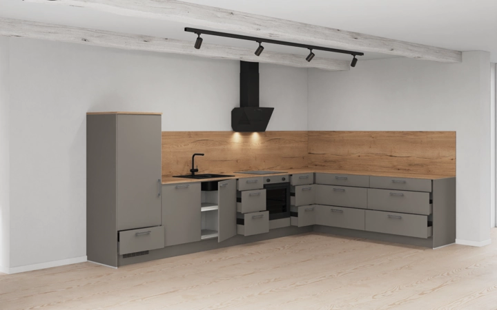 Cuisines Elite Cuisine en L 396,6 cm x 246,8 cm électroménagers inclus planning 1 4