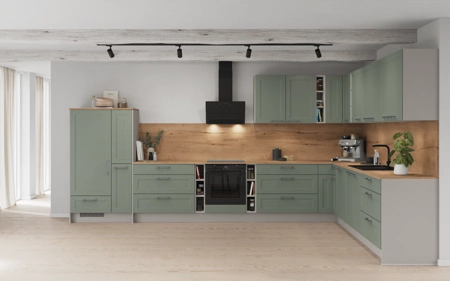 Cuisines Elite Cuisine en L 443,2 cm x 321,8 cm électroménagers inclus planning 1 Roseau Cascada