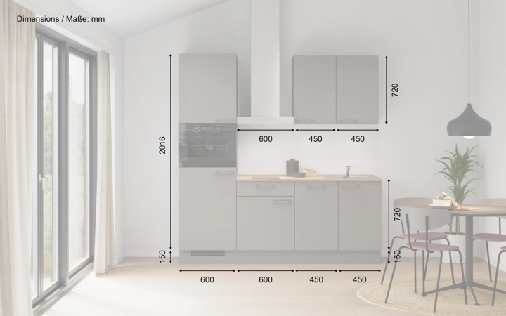 Cuisines Elite Cuisine linéaire 210 cm électroménagers inclus, planning 1 5