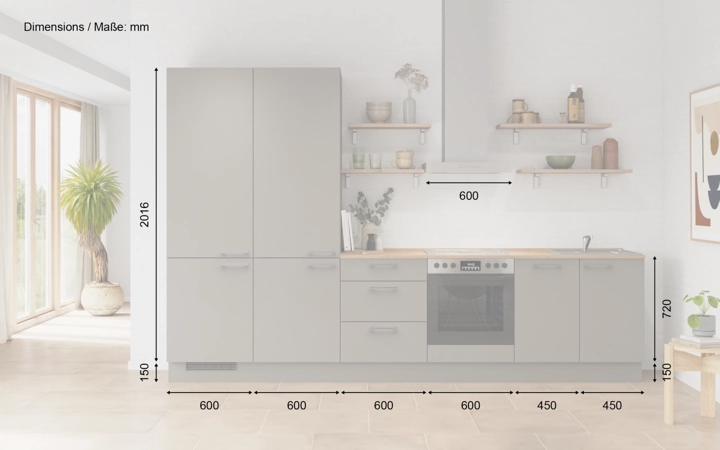Cuisines Elite Cuisine linéare 330cm électroménagers inclus planning 10 5