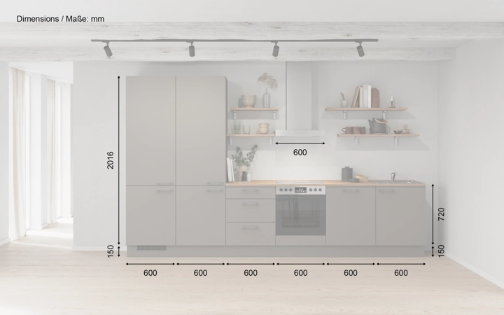 Cuisines Elite Cuisine linéare 360 cm électroménagers inclus planning 10 5