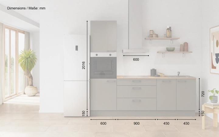 Cuisines Elite Cuisine linéaire 240 cm électroménagers inclus planning 11 5