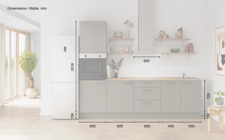 Cuisines Elite Cuisine linéare 270 cm électroménagers inclus planning 11 5