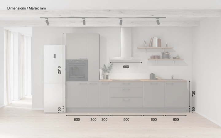 Cuisines Elite Cuisine linéare 330cm électroménagers inclus planning 11 5