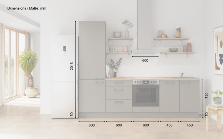 Cuisines Elite Cuisine linéare 270 cm électroménagers inclus planning 12 5