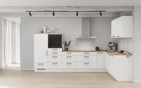 Cuisines Elite Cuisine en L 366,6 cm x 246, 6 cm électroménagers inclus planning 13 Blanc alpin, super mat Touch Cuisines Elite Cuisine en L 366,6 cm x 246, 6 cm électroménagers inclus planning 13 Blanc alpin, super mat Touch