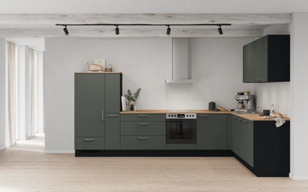 Cuisines Elite Cuisine en L 366,6 cm x 246, 6 cm électroménagers inclus planning 14 Vert minéral ultra-mat Easytouch Cuisines Elite Cuisine en L 366,6 cm x 246, 6 cm électroménagers inclus planning 14 Vert minéral ultra-mat Easytouch
