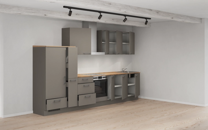 Cuisines Elite Cuisine linéare 360 cm électroménagers inclus planning 14 4