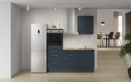 Cuisines Elite Cuisine linéaire 180 cm électroménagers inclus, planning 15 Bleu fjord ultra-mat Easytouch Cuisines Elite Cuisine linéaire 180 cm électroménagers inclus, planning 15 Bleu fjord ultra-mat Easytouch