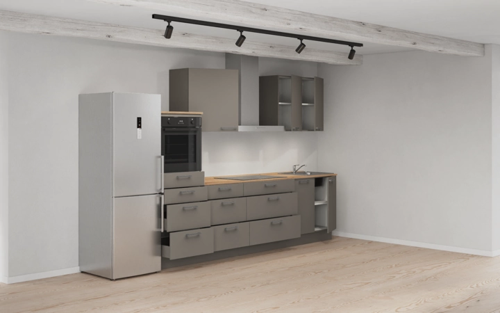 Cuisines Elite Cuisine linéaire 300 cm électroménagers inclus planning 15 4