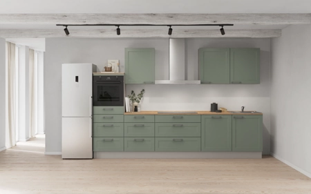 Cuisines Elite Cuisine linéare 330cm électroménagers inclus planning 15 Roseau Cascada