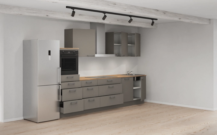 Cuisines Elite Cuisine linéare 330cm électroménagers inclus planning 15 4