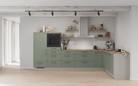 Cuisines Elite Cuisine en L 366,6 cm x 246, 6 cm électroménagers inclus planning 16 Roseau Cascada