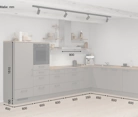 Cuisines Elite Cuisine en L 366,6 cm x 246, 6 cm électroménagers inclus planning 16 5