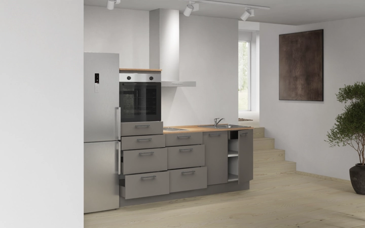 Cuisines Elite Cuisine linéaire 210 cm électroménagers inclus, planning 18 4
