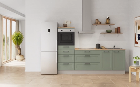 Cuisines Elite Cuisine linéaire 240 cm électroménagers inclus planning 18 Roseau Cascada