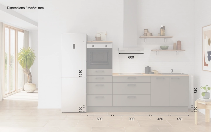 Cuisines Elite Cuisine linéaire 240 cm électroménagers inclus planning 18 5