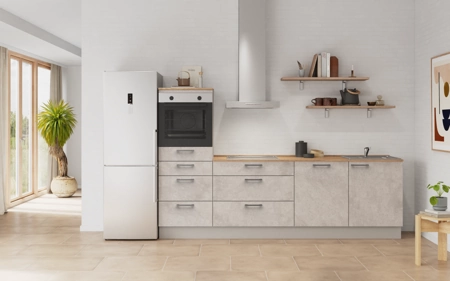 Cuisines Elite Cuisine linéare 270 cm électroménagers inclus planning 18 Décor béton gris terre Riva
