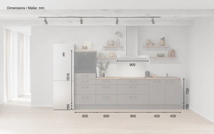 Cuisines Elite Cuisine linéaire 300 cm électroménagers inclus planning 18 5