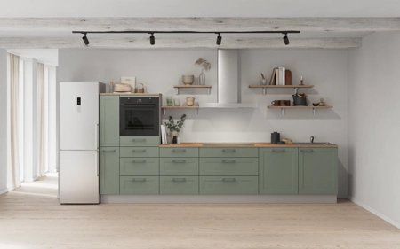 Cuisines Elite Cuisine linéare 360 cm électroménagers inclus planning 18 Roseau Cascada