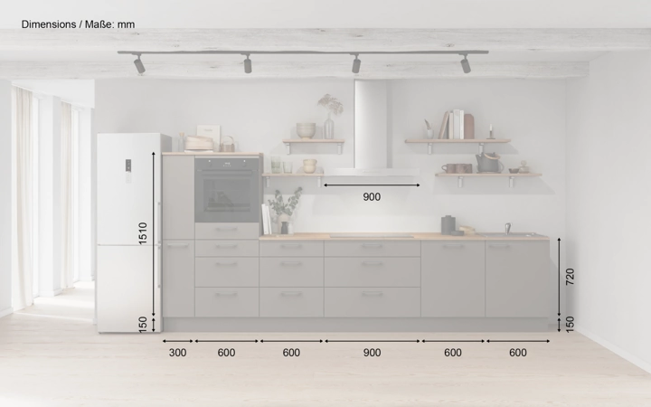 Cuisines Elite Cuisine linéare 360 cm électroménagers inclus planning 18 5