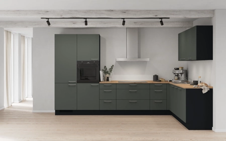 Cuisines Elite Cuisine en L 366,6 cm x 246, 6 cm électroménagers inclus planning 2 Vert minéral ultra-mat Easytouch Cuisines Elite Cuisine en L 366,6 cm x 246, 6 cm électroménagers inclus planning 2 Vert minéral ultra-mat Easytouch