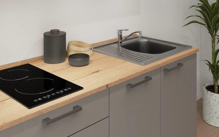 Cuisines Elite Cuisine linéaire 210 cm électroménagers inclus, planning 2 3