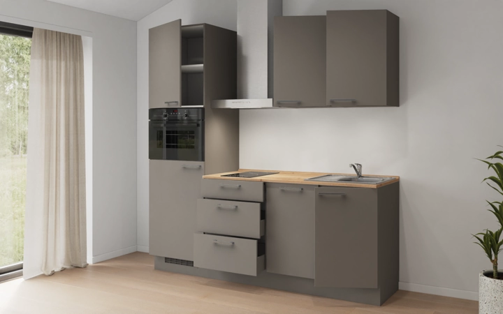 Cuisines Elite Cuisine linéaire 210 cm électroménagers inclus, planning 2 4