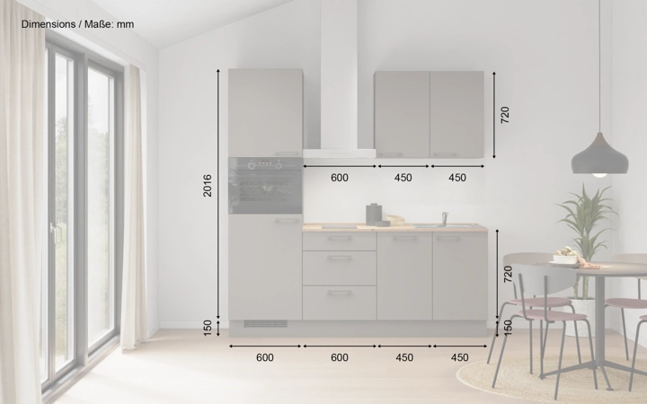 Cuisines Elite Cuisine linéaire 210 cm électroménagers inclus, planning 2 5