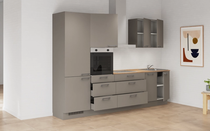 Cuisines Elite Cuisine linéaire 300 cm électroménagers inclus planning 2 4