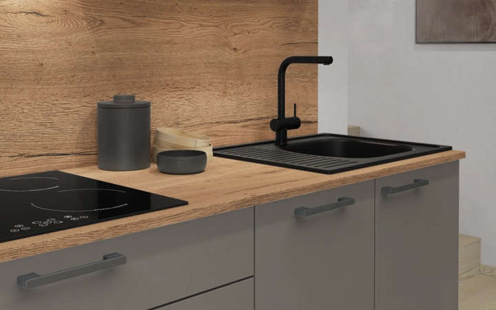 Cuisines Elite Cuisine linéaire 240 cm électroménagers inclus planning 3 3