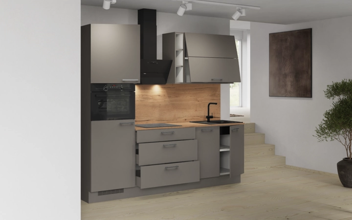 Cuisines Elite Cuisine linéaire 240 cm électroménagers inclus planning 3 4