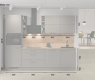 Cuisines Elite Cuisine linéare 270 cm électroménagers inclus planning 3 5