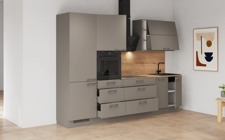 Cuisines Elite Cuisine linéaire 300 cm électroménagers inclus planning 3 4