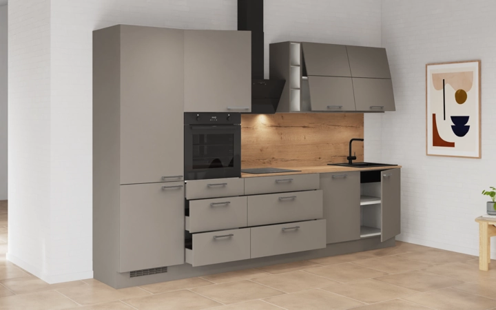 Cuisines Elite Cuisine linéare 330cm électroménagers inclus planning 3 4