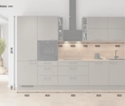 Cuisines Elite Cuisine linéare 330cm électroménagers inclus planning 3 5