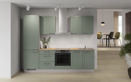Cuisines Elite Cuisine linéare 270 cm électroménagers inclus planning 4 Roseau Cascada