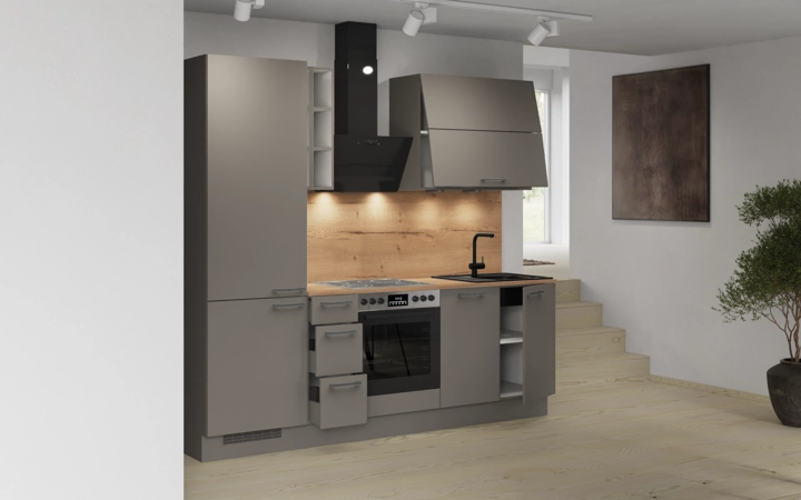 Cuisines Elite Cuisine linéaire 240 cm électroménagers inclus planning 5 4