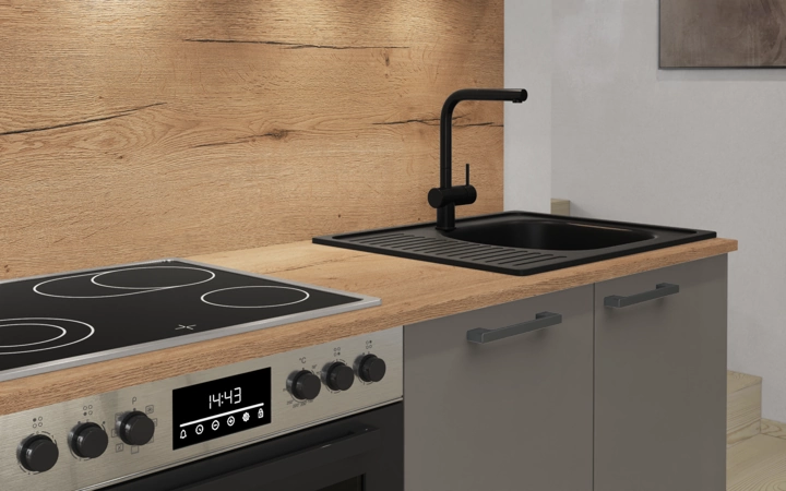 Cuisines Elite Cuisine linéare 270 cm électroménagers inclus planning 5 3