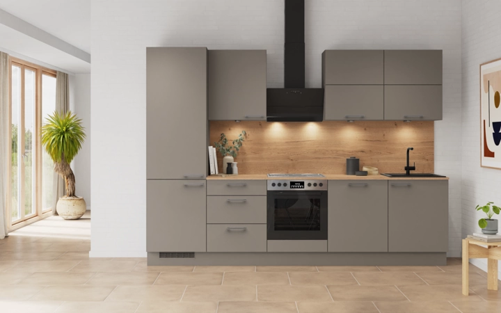 Cuisines Elite Cuisine linéaire 300 cm électroménagers inclus planning 5 0