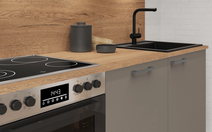 Cuisines Elite Cuisine linéaire 300 cm électroménagers inclus planning 5 3
