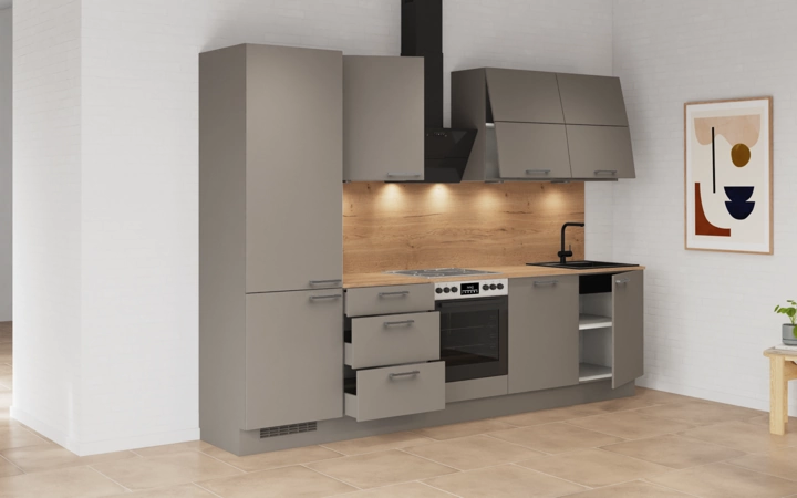 Cuisines Elite Cuisine linéaire 300 cm électroménagers inclus planning 5 4