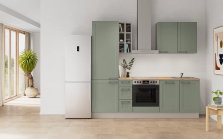 Cuisines Elite Cuisine linéaire 240 cm électroménagers inclus planning 6 Roseau Cascada