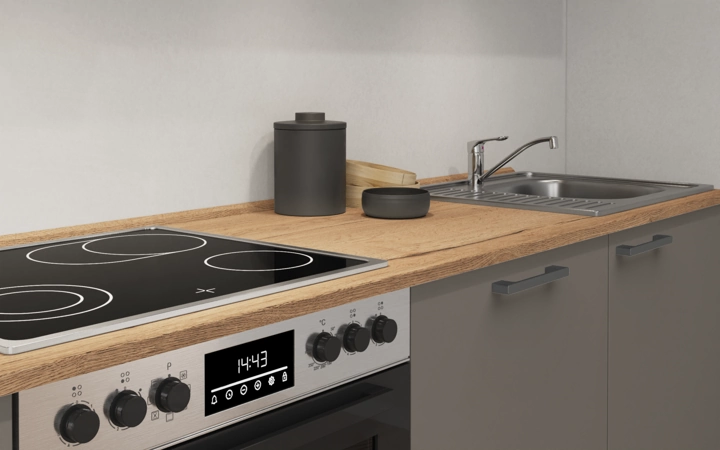 Cuisines Elite Cuisine linéaire 300 cm électroménagers inclus planning 6 3