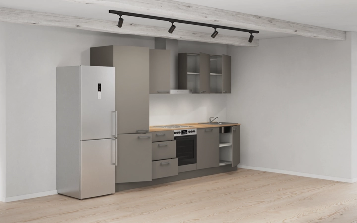 Cuisines Elite Cuisine linéaire 300 cm électroménagers inclus planning 6 4