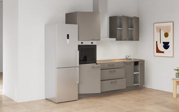 Cuisines Elite Cuisine linéaire 240 cm électroménagers inclus planning 7 4